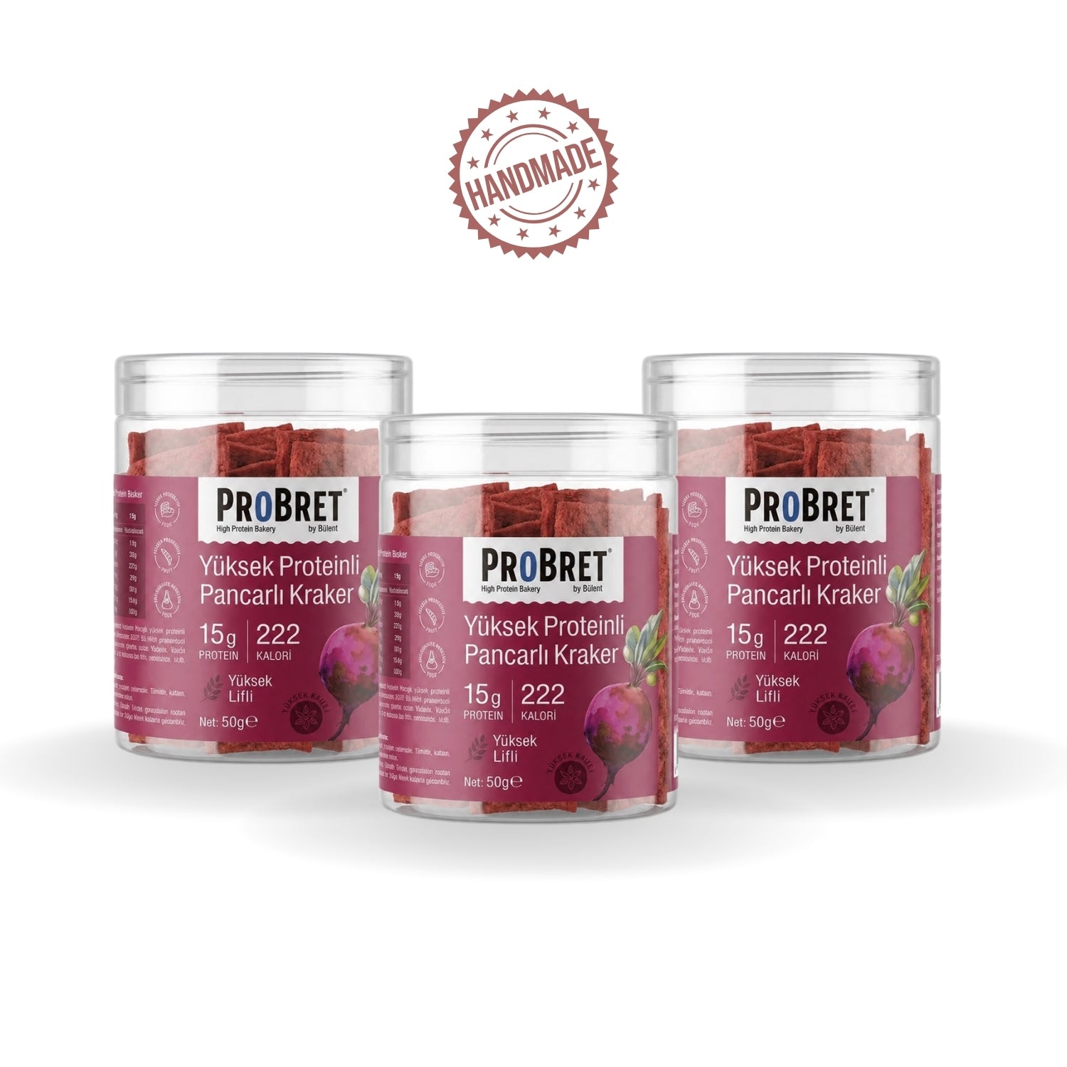 PR0BRET Yüksek Proteinli Pancarlı Kraker - 3 Paket