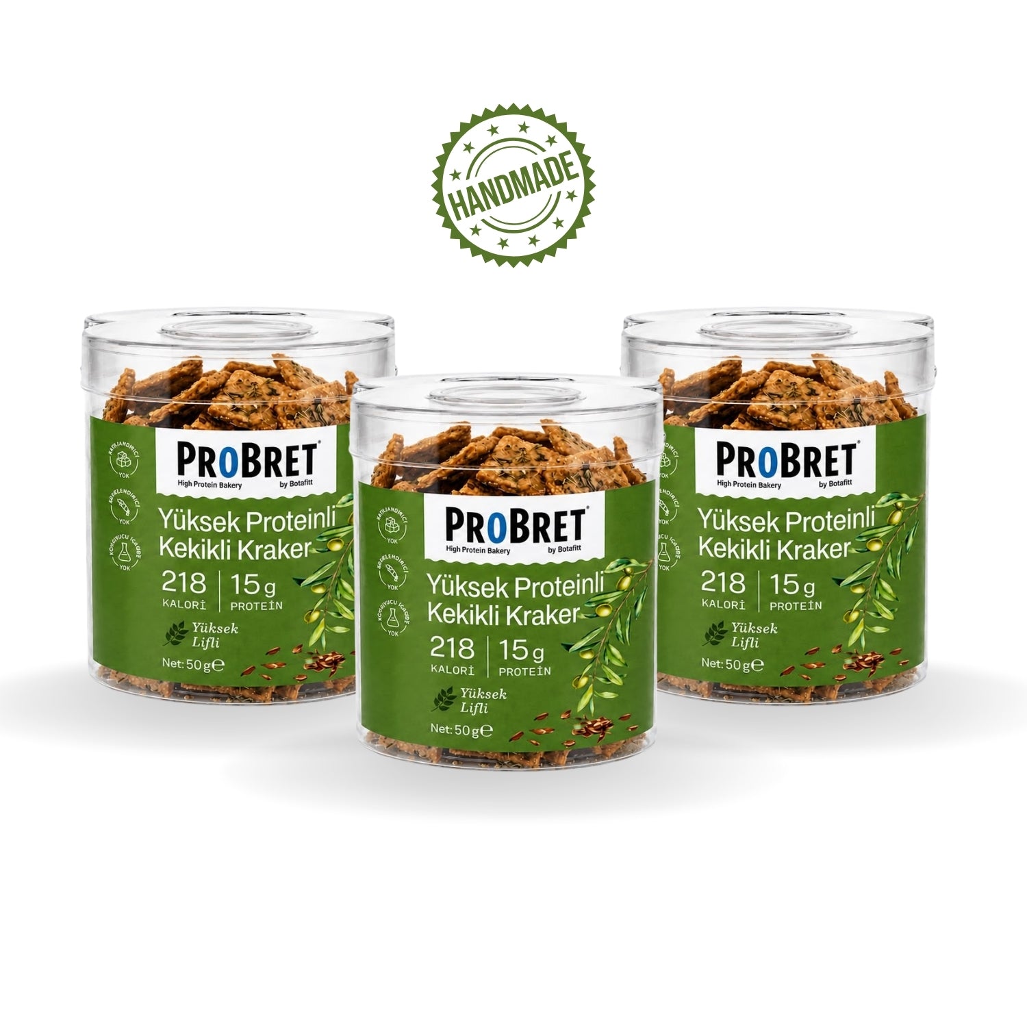 PR0BRET Yüksek Proteinli Kekikli Kraker 3'lü Paket