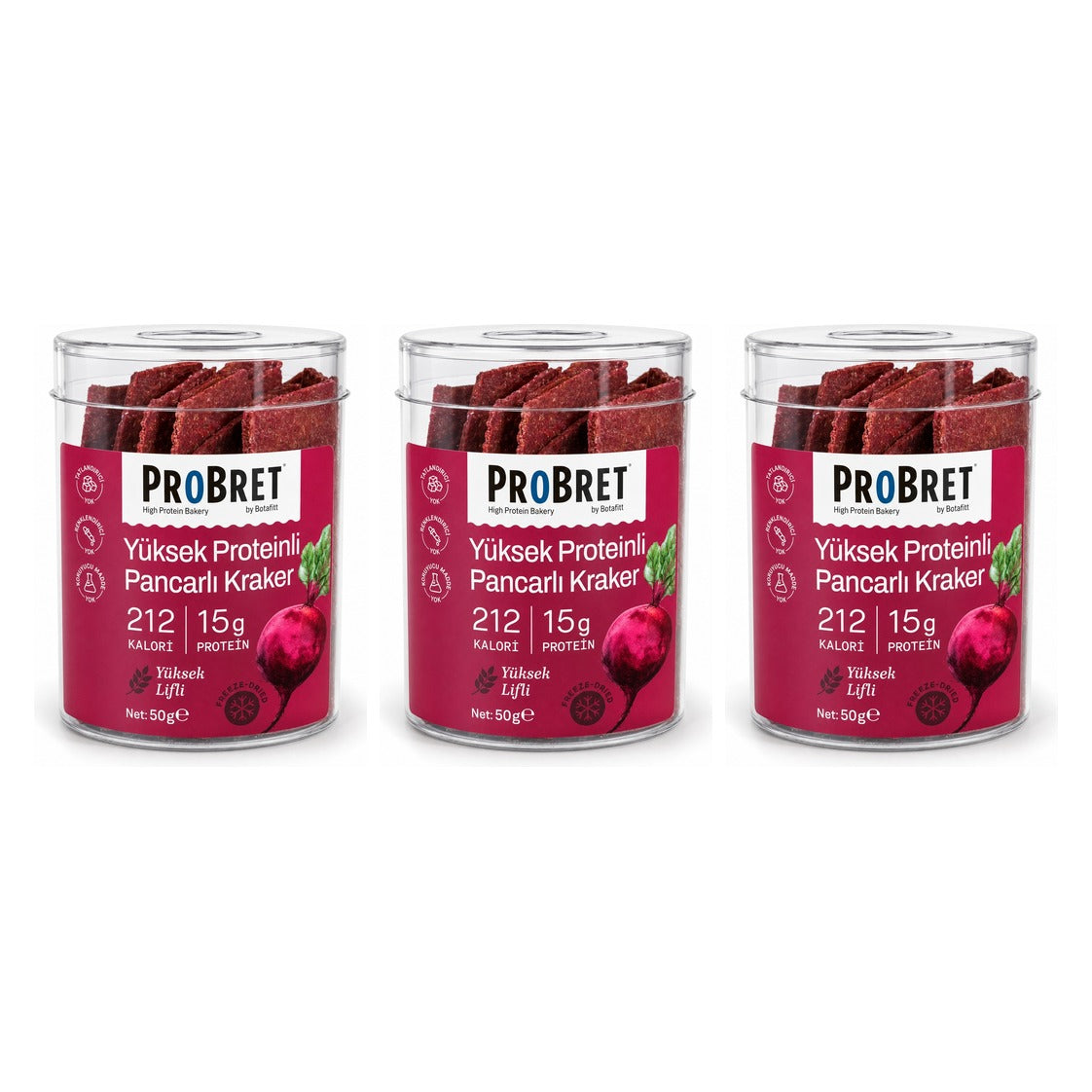PR0BRET Yüksek Proteinli Pancarlı Kraker - 3 Paket
