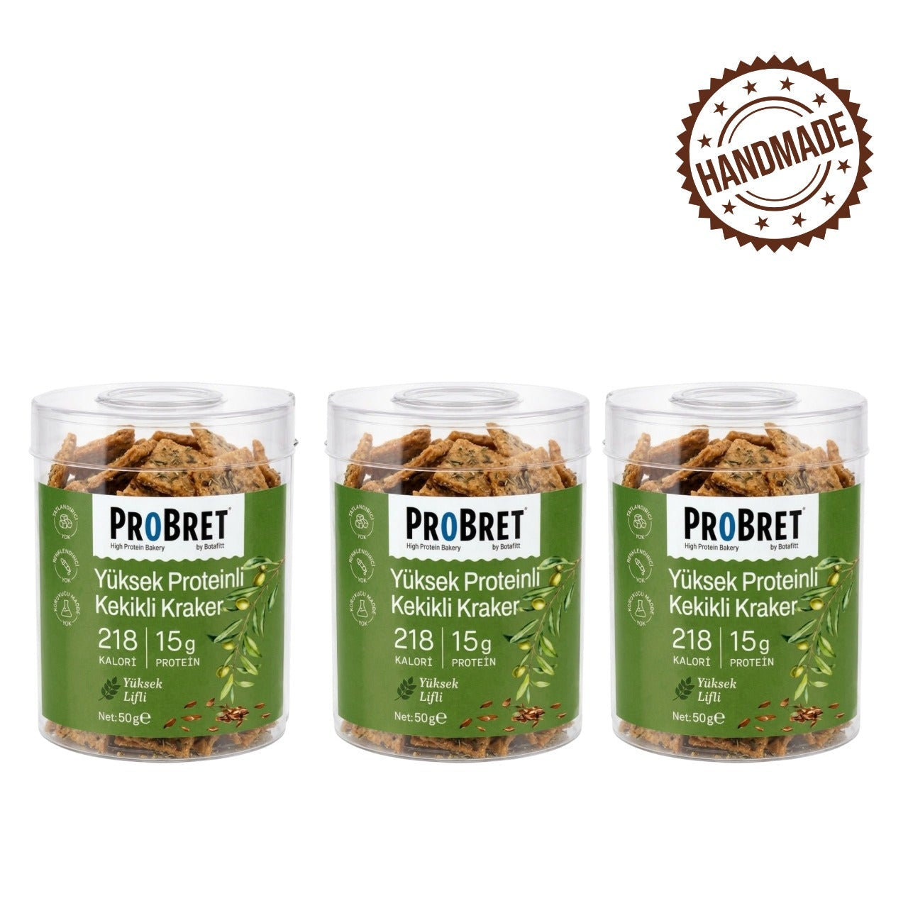 PR0BRET Yüksek Proteinli Kekikli Kraker - 3 Paket