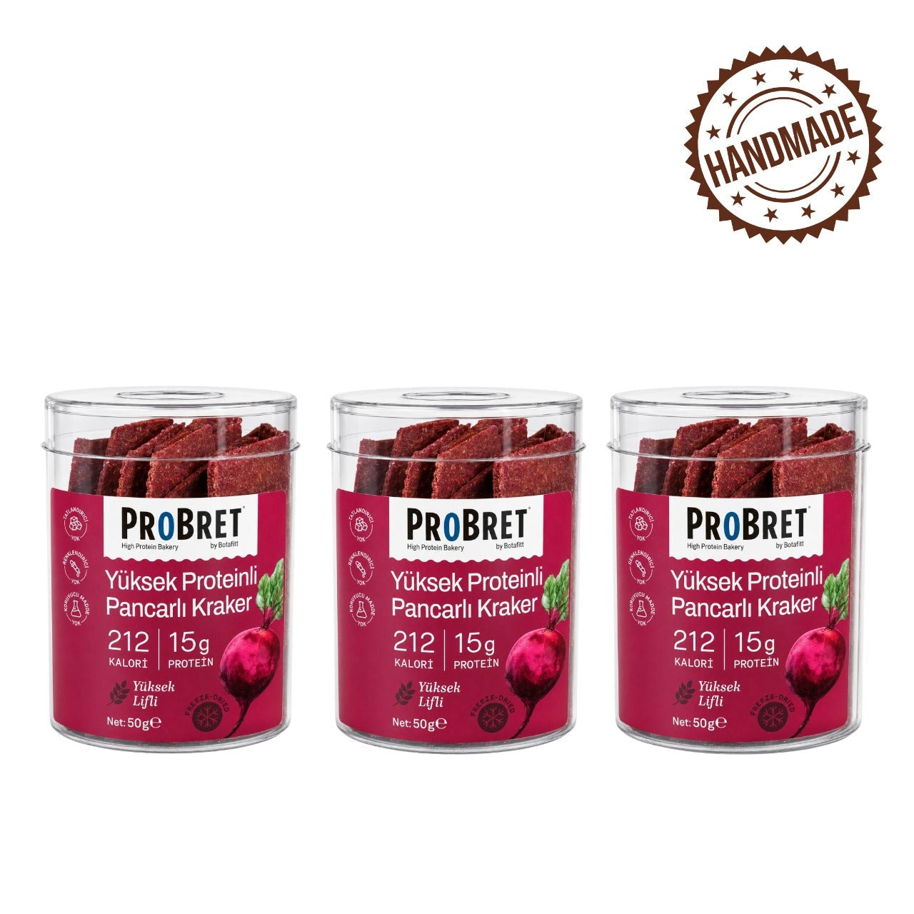 PR0BRET Yüksek Proteinli Pancarlı Kraker - 3 Paket