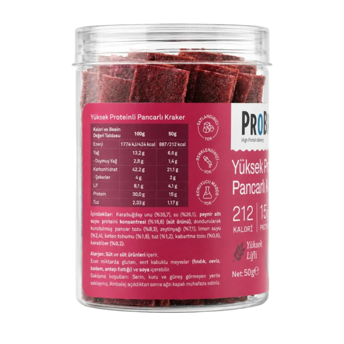 PR0BRET Yüksek Proteinli Pancarlı Kraker - 3 Paket