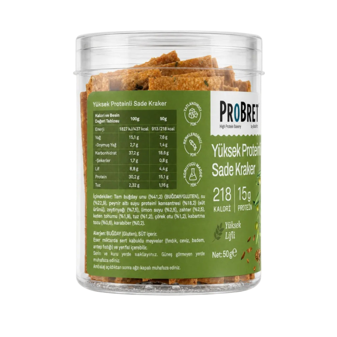 PR0BRET Yüksek Proteinli Sade Kraker - 3 Paket